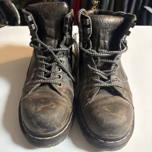 Vintage Dr. Martens Soren Lace Up Distressed Brown Leather Boot Size 9 - Picture 2 of 12